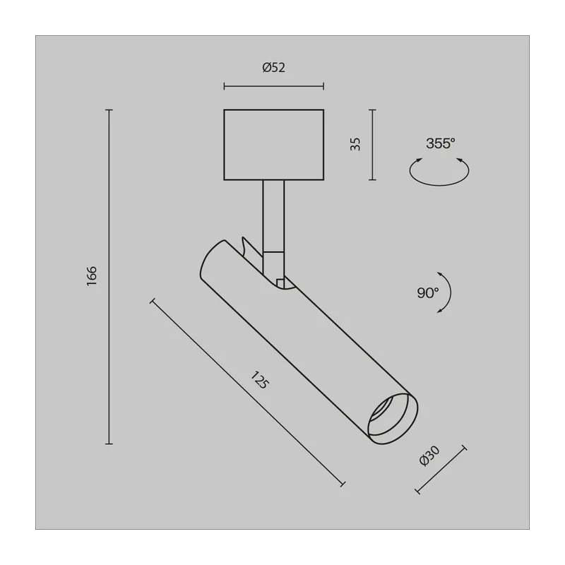 Потолочный светильник Фокус Т / Focus T 6 Вт 3000 К 36° Maytoni C141CL-L125-6W3K-B 9