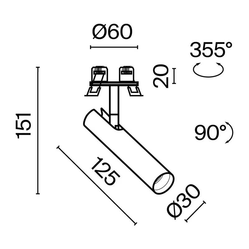 Встраиваемый светильник Фокус Т / Focus T 6 Вт 3000 К 36° Maytoni C141RS-L125-6W3K-W 4