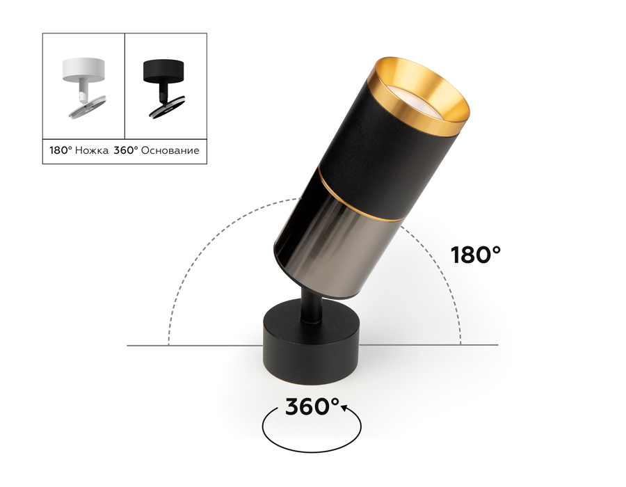 Корпус светильника накладной для насадок D60mm C6313 SBK черный песок D60*H80mm MR16 GU5.3 Ambrella Light 17