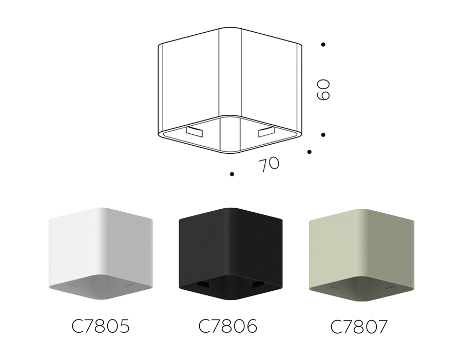 Корпус светильника накладной для насадок 70*70mm C7806 SBK черный песок 70*70*H60mm MR16 GU5.3 Ambrella Light 11