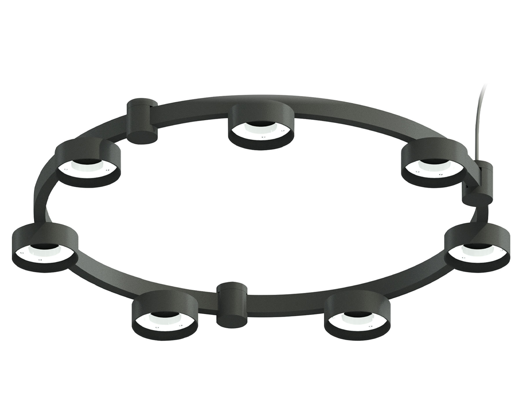 Корпус светильника Techno Ring подвесной для насадок D85 C9238/7 SBK черный песок D635*70.5mm GX53/7 Ambrella Light 3
