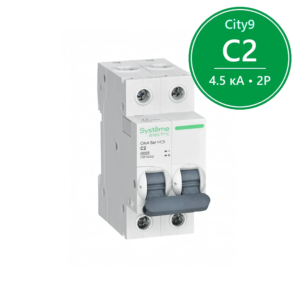 City9 Set Автоматический выключатель C 2A 2P 4,5kA