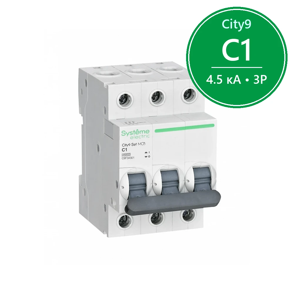 City9 Set Автоматический выключатель C 1A 3P 4,5kA