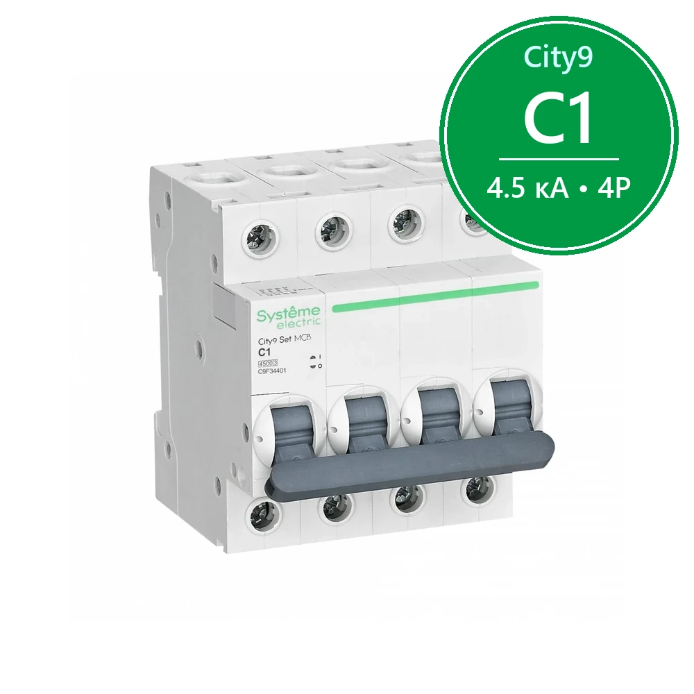 City9 Set Автоматический выключатель C 1A 4P 4,5kA