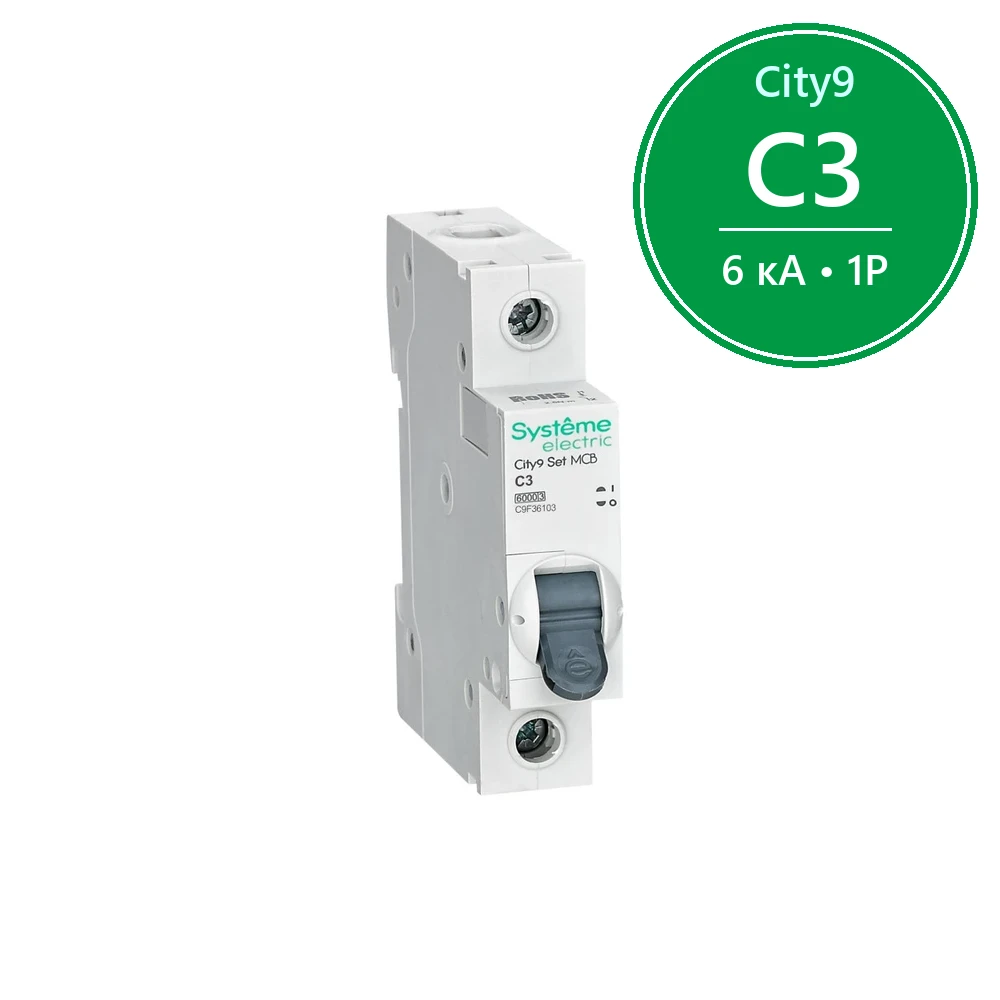 City9 Set Автоматический выключатель C 3A 1P 6kA