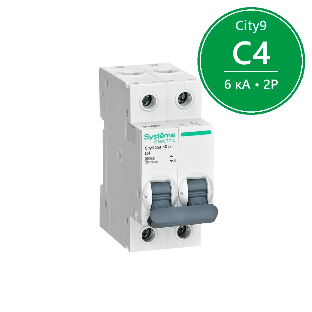 City9 Set Автоматический выключатель C 4A 2P 6kA