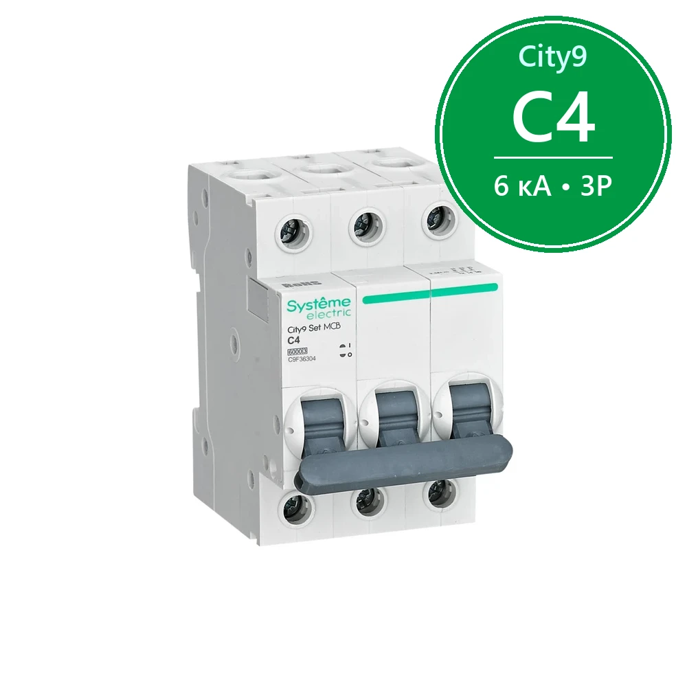 City9 Set Автоматический выключатель C 4A 3P 6kA