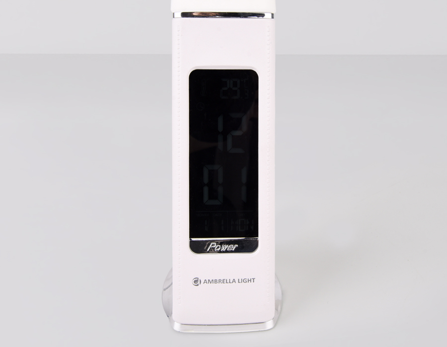 Светодиодная настольная лампа с дисплеем DE508 WH белый LED 3000-6400K 6W+LCD 2W Ambrella Light 8