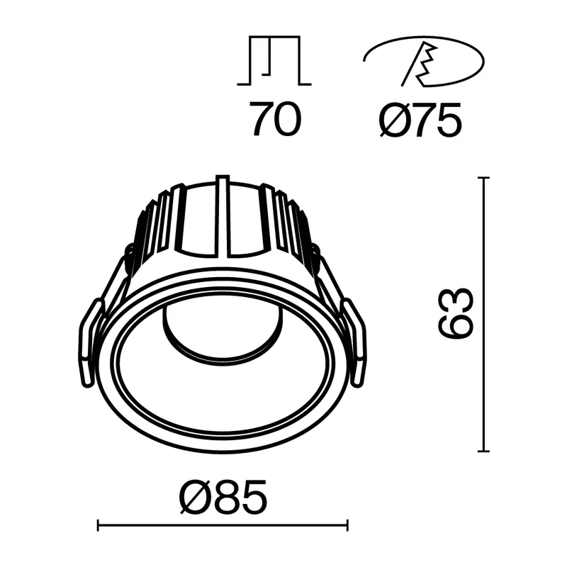 Встраиваемый светильник Альфа / Alfa LED 15 Вт 3000 К 36° Maytoni DL043-01-15W3K-RD-WB 2