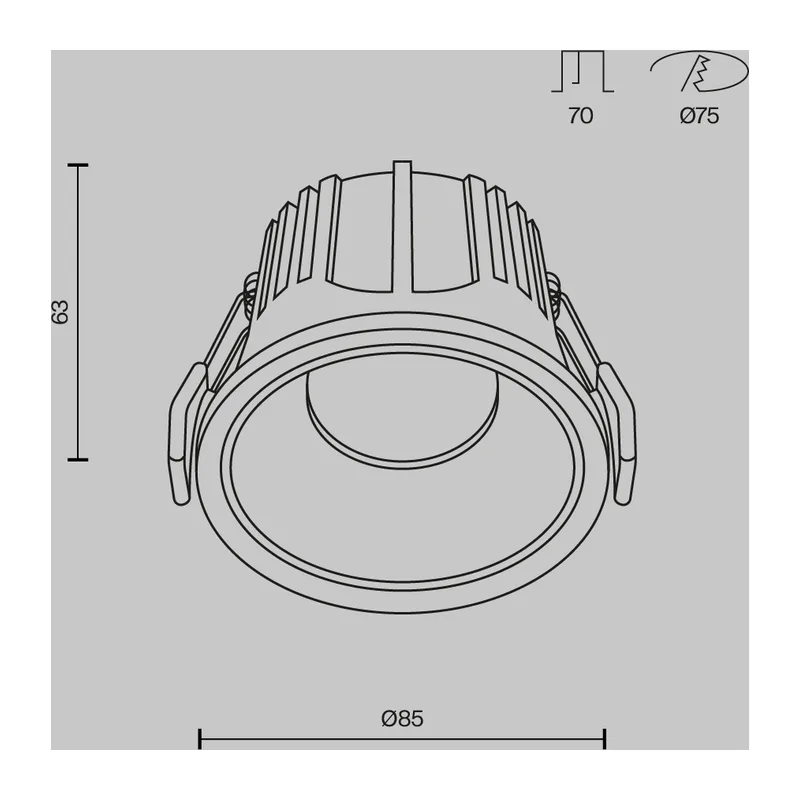 Встраиваемый светильник Альфа / Alfa LED 15 Вт 3000 К 36° Maytoni DL043-01-15W3K-RD-WB 8