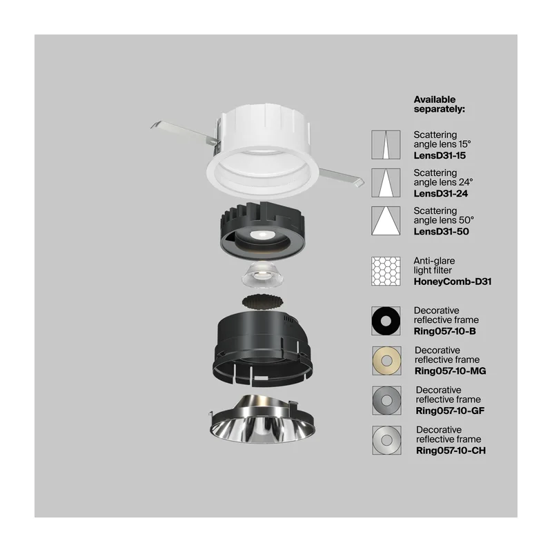 Встраиваемый светильник Образ / Wise 10 Вт 3000 К 36° Maytoni DL057-10W3K-W 2