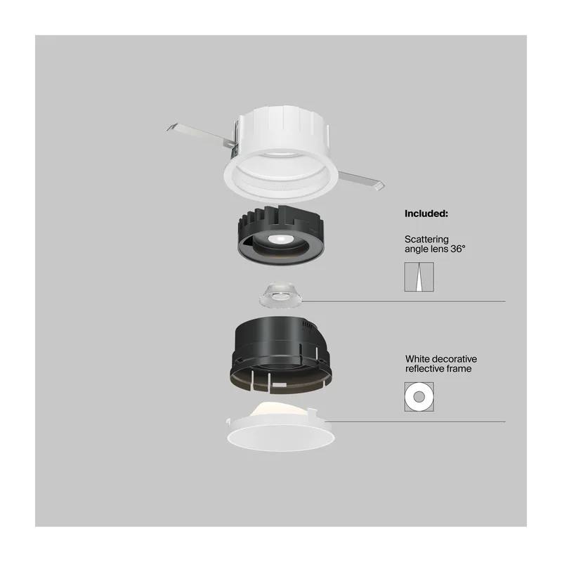 Встраиваемый светильник Образ / Wise 10 Вт 3000 К 36° Maytoni DL057-10W3K-W 3