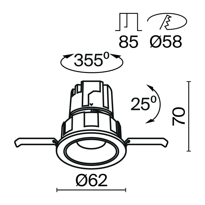 Встраиваемый светильник Образ / Wise 7 Вт 3000 К 36° Maytoni DL057-7W3K-W 15