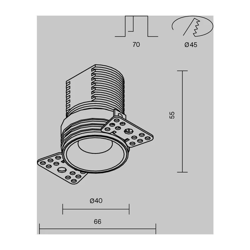 Встраиваемый светильник Мини / Mini 7 Вт 3000 К 50° Maytoni DL059-7W3K-TRS-B 9