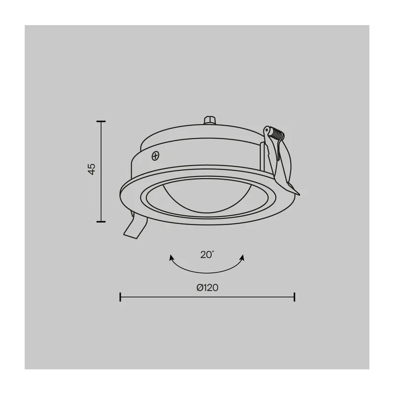 Встраиваемый светильник Линза / Lens 12 Вт 4000 К 70° IP 44 Maytoni DL105-12W4K-W 4