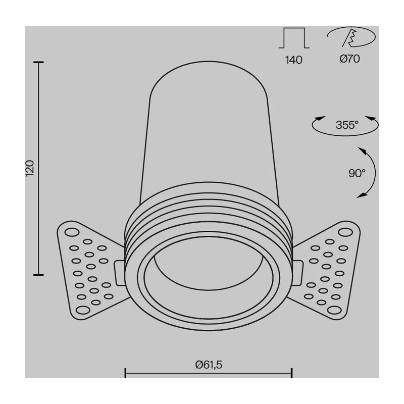 Встраиваемый светильник Фокус / FOCUS LED 12 Вт 4000 К 50° Maytoni DL125-L12-4K-TRS-B 9