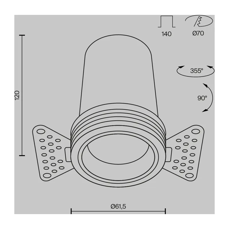 Встраиваемый светильник Фокус / FOCUS LED 12 Вт 4000К 50° Maytoni DL125-L12-4K-TRS-W 9