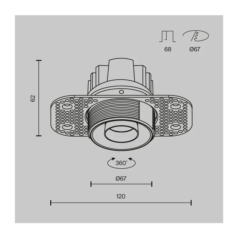 Встраиваемый светильник Омут Т / Dip T 10 Вт 3000 К 50° Maytoni DL128-10W3K-TRS-B 8