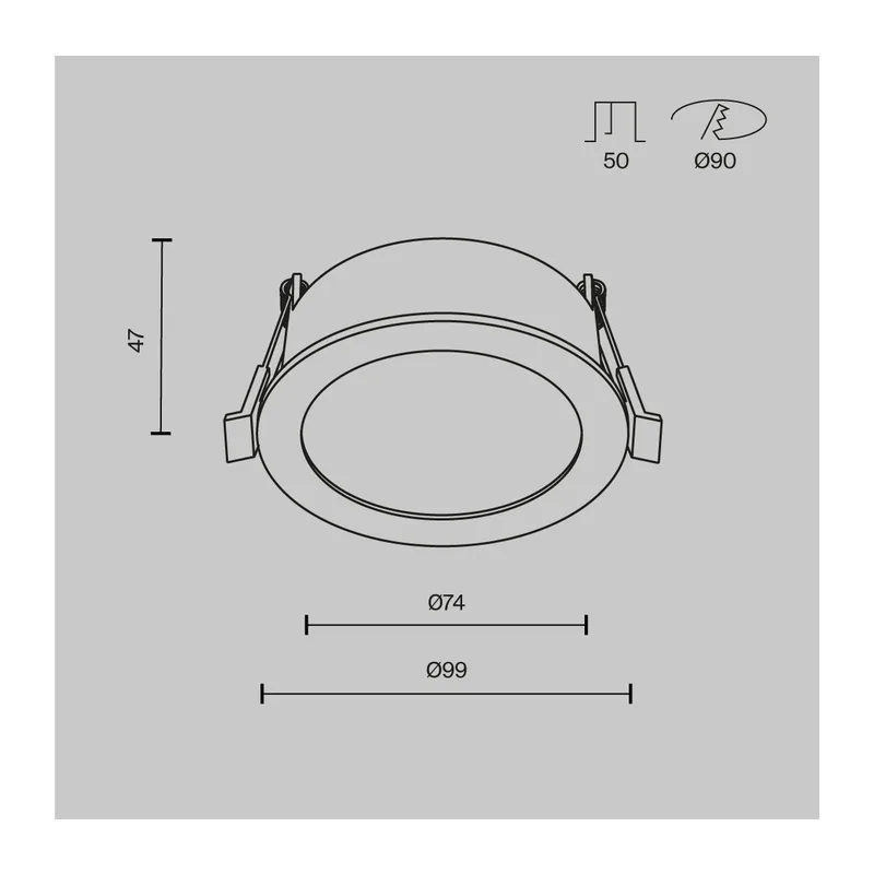 Встраиваемый светильник Орб / Orb 1*GX53 12 Вт IP 44 Maytoni DL130-GX53-W 7