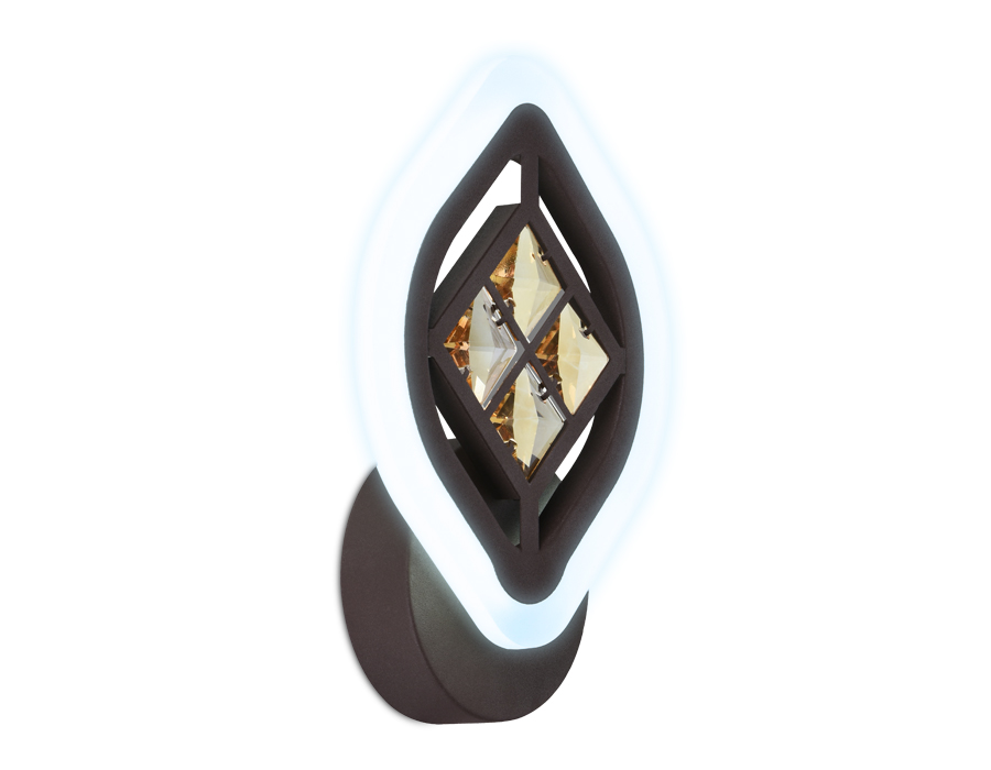 Настенный светодиодный светильник с хрусталем FA278 CF/TI кофе/янтарь 12W 240*170*60 Ambrella Light 7