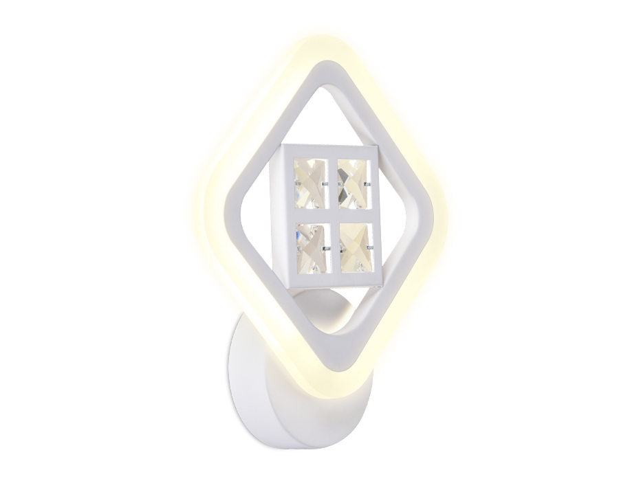 Настенный светодиодный светильник с хрусталем FA284 WH белый 15W 260*230*60 Ambrella Light 5