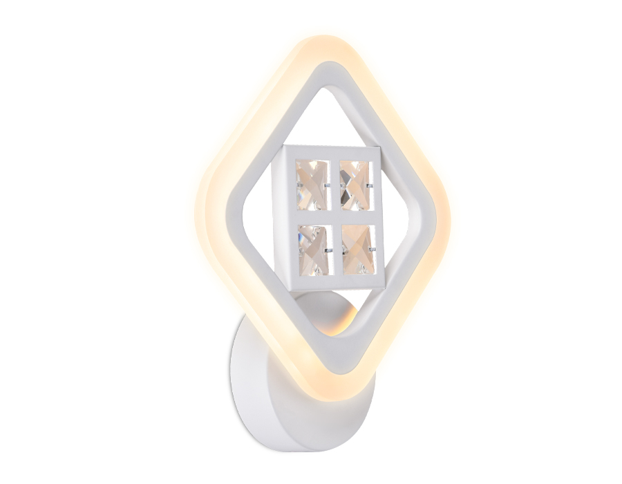 Настенный светодиодный светильник с хрусталем FA284 WH белый 15W 260*230*60 Ambrella Light 6