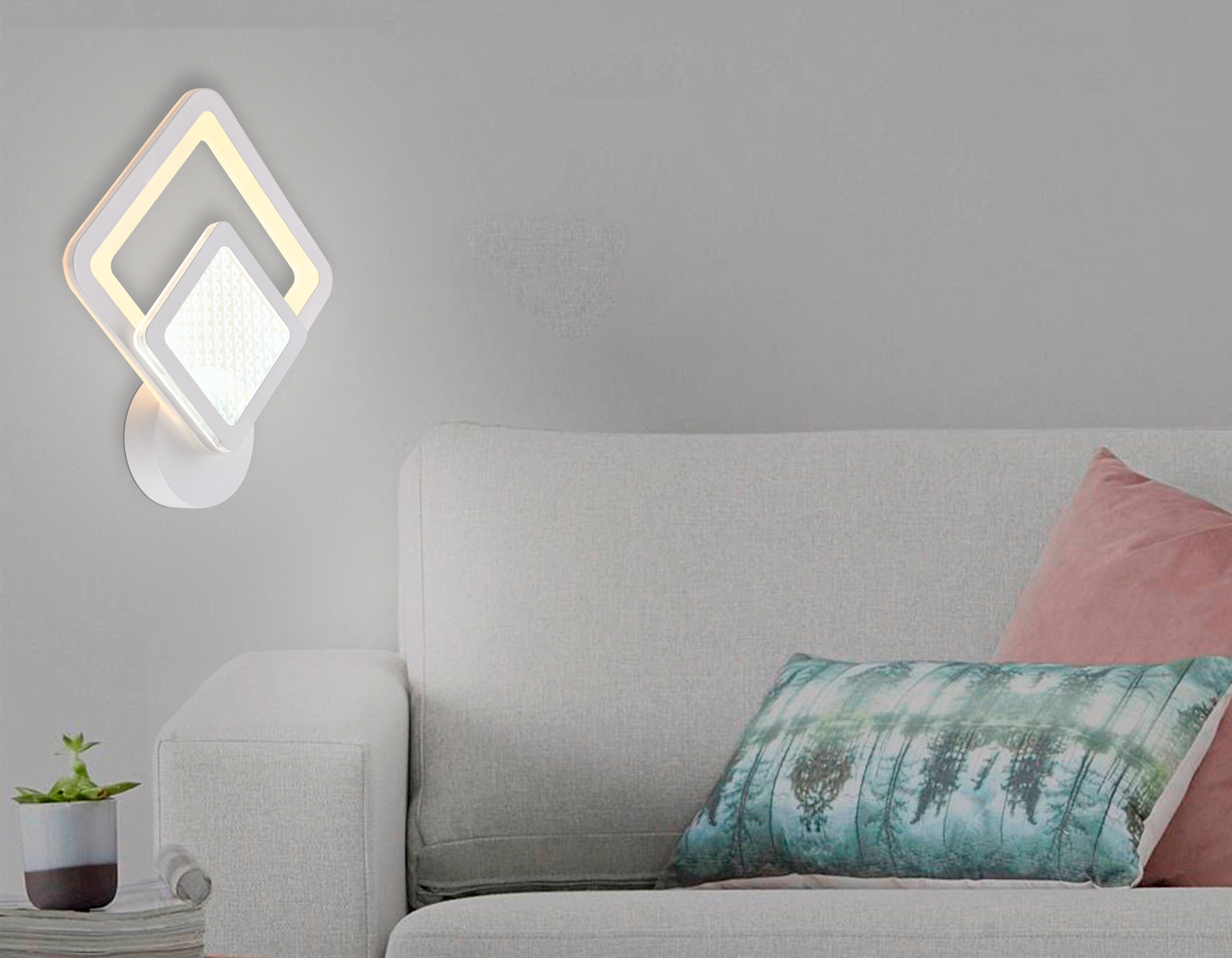 Настенный светодиодный светильник FA4284 WH белый 14W 260*300*60 Ambrella Light 7