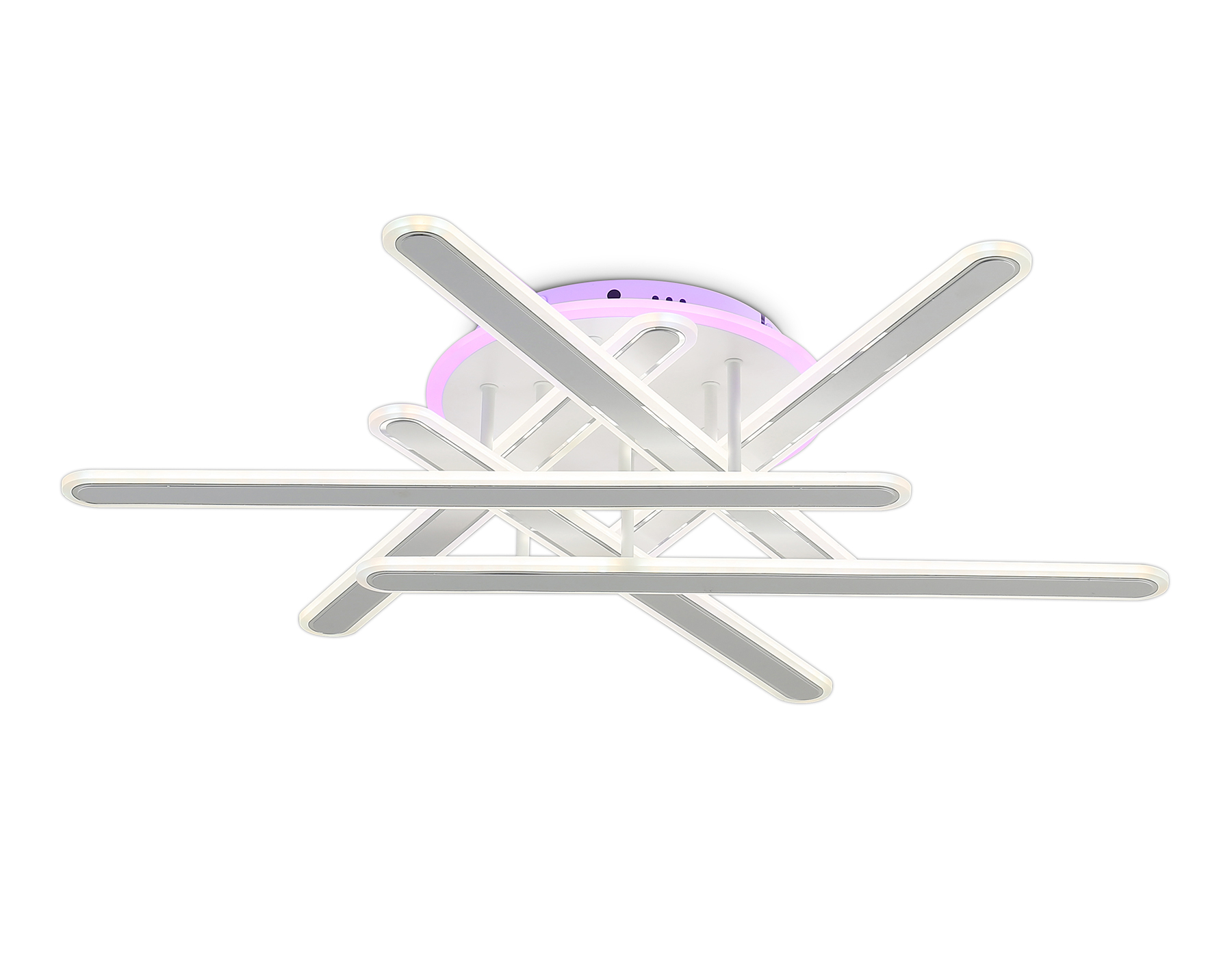 Потолочный светодиодный светильник с подсветкой RGB с пультом FA8907 WH/CH белый/хром 135W 3000K-6400K+RGB 800*770*160 (ПДУ РАДИО 2.4G) Ambrella Light