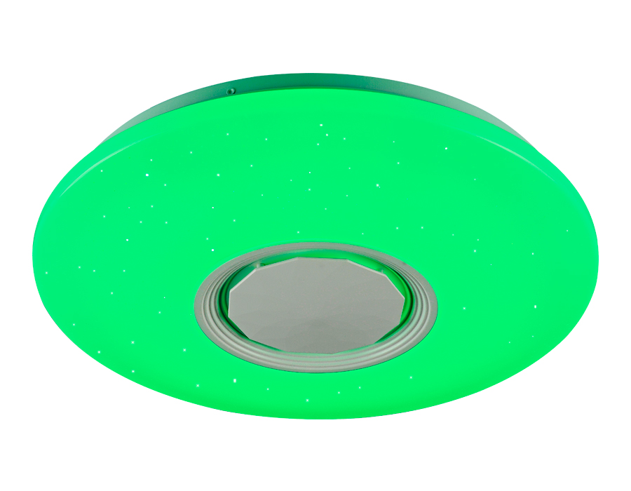 Музыкальный светодиодный светильник c подсветкой RGB FF201 WH/CH белый 72W D495*85 (ПДУ ИК) Ambrella Light 14