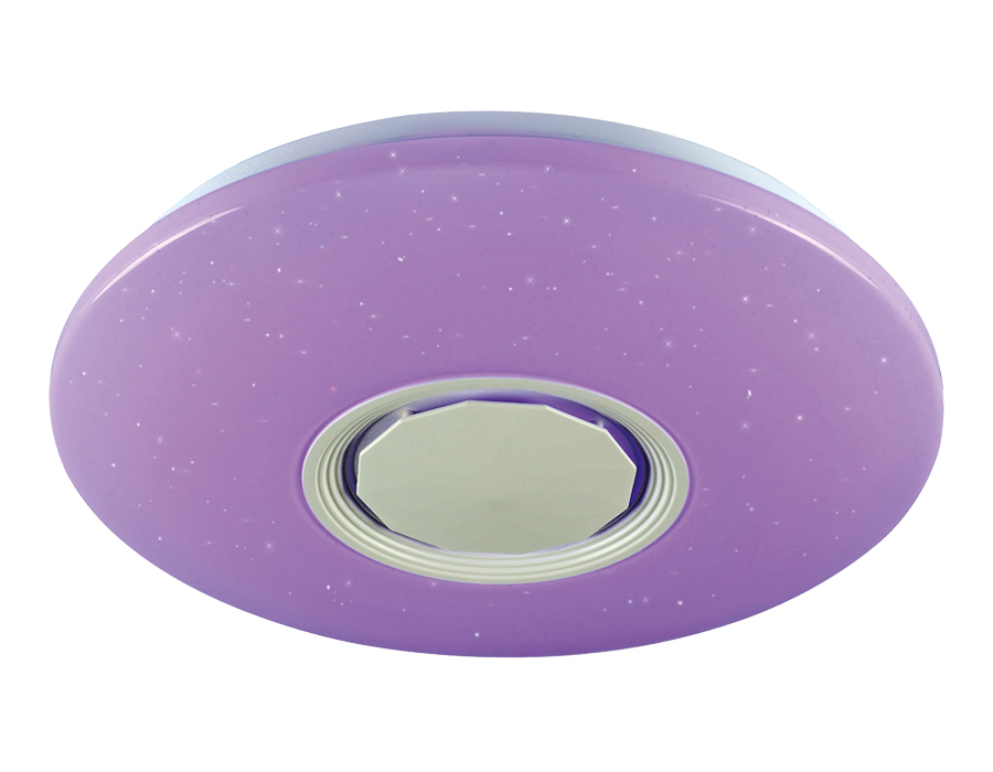 Музыкальный светодиодный светильник c подсветкой RGB FF201 WH/CH белый 72W D495*85 (ПДУ ИК) Ambrella Light 15
