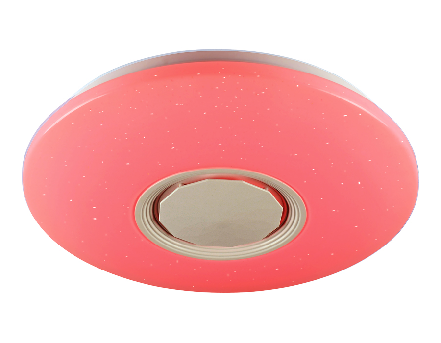 Музыкальный светодиодный светильник c подсветкой RGB FF201 WH/CH белый 72W D495*85 (ПДУ ИК) Ambrella Light 16