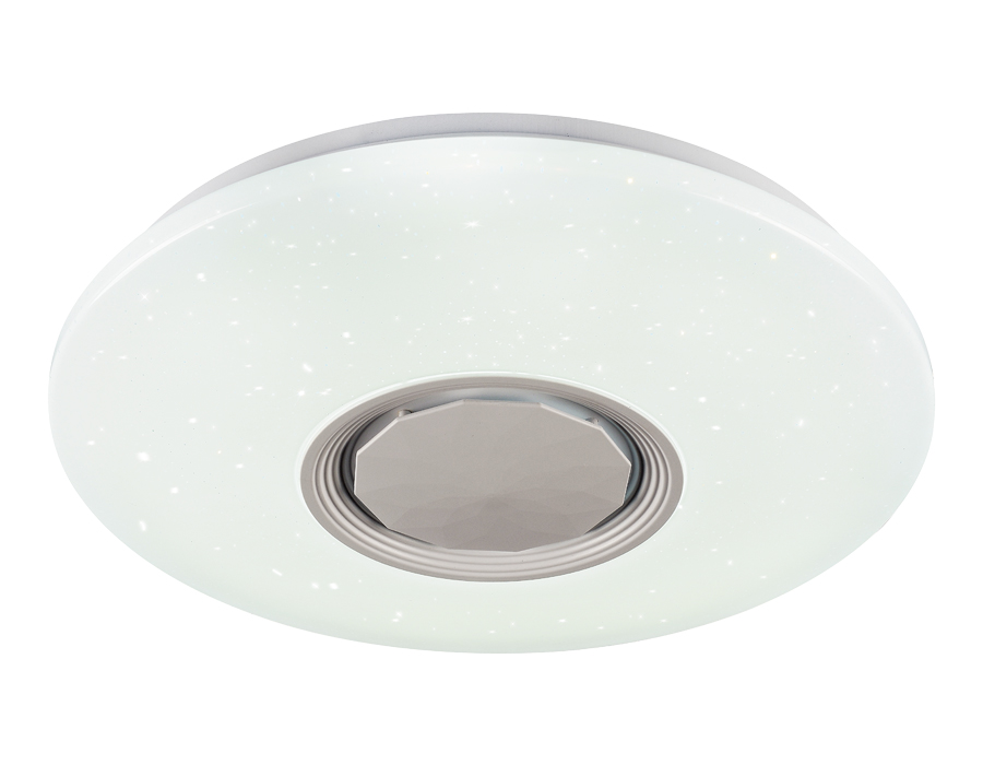 Музыкальный светодиодный светильник c подсветкой RGB FF201 WH/CH белый 72W D495*85 (ПДУ ИК) Ambrella Light 17
