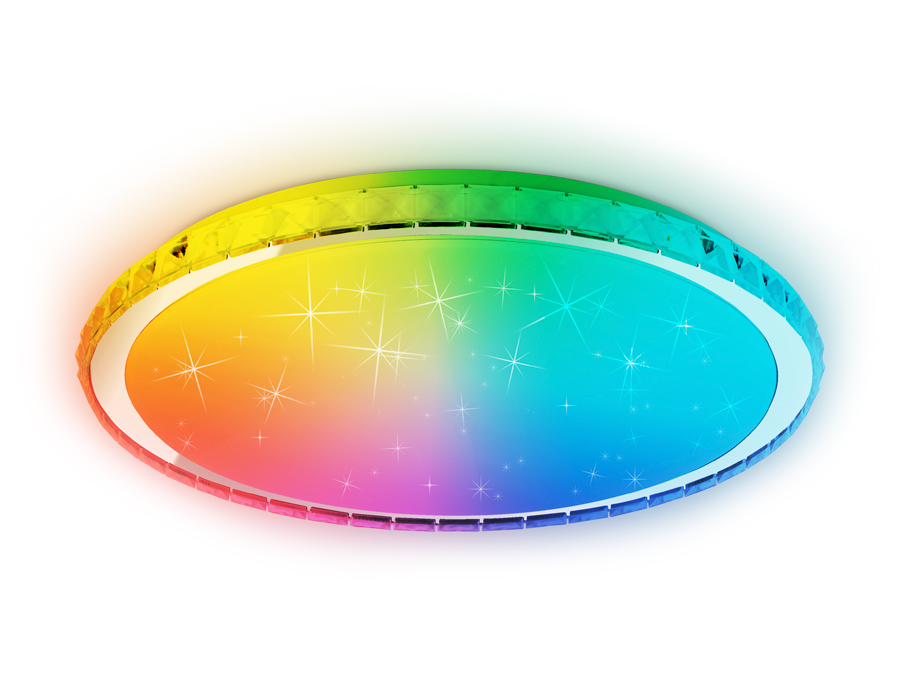 Светодиодный светильник c подсветкой RGB FF501 CH хром 60W 3000-6400K D400*70 (ПДУ ИК) Ambrella Light 11