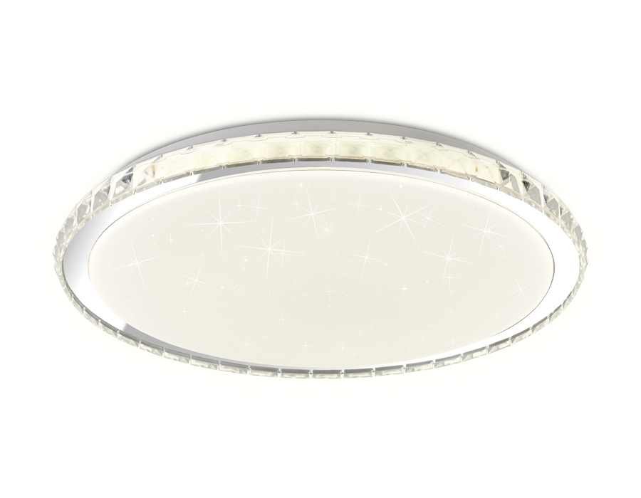Светодиодный светильник c подсветкой RGB FF501 CH хром 60W 3000-6400K D400*70 (ПДУ ИК) Ambrella Light 12