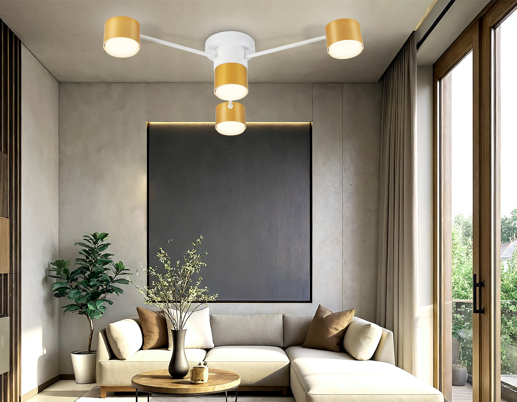 Потолочный светильник FL51720/4 WH/GD белый/золото GX53/4 max 12W 645*135 Ambrella Light 8