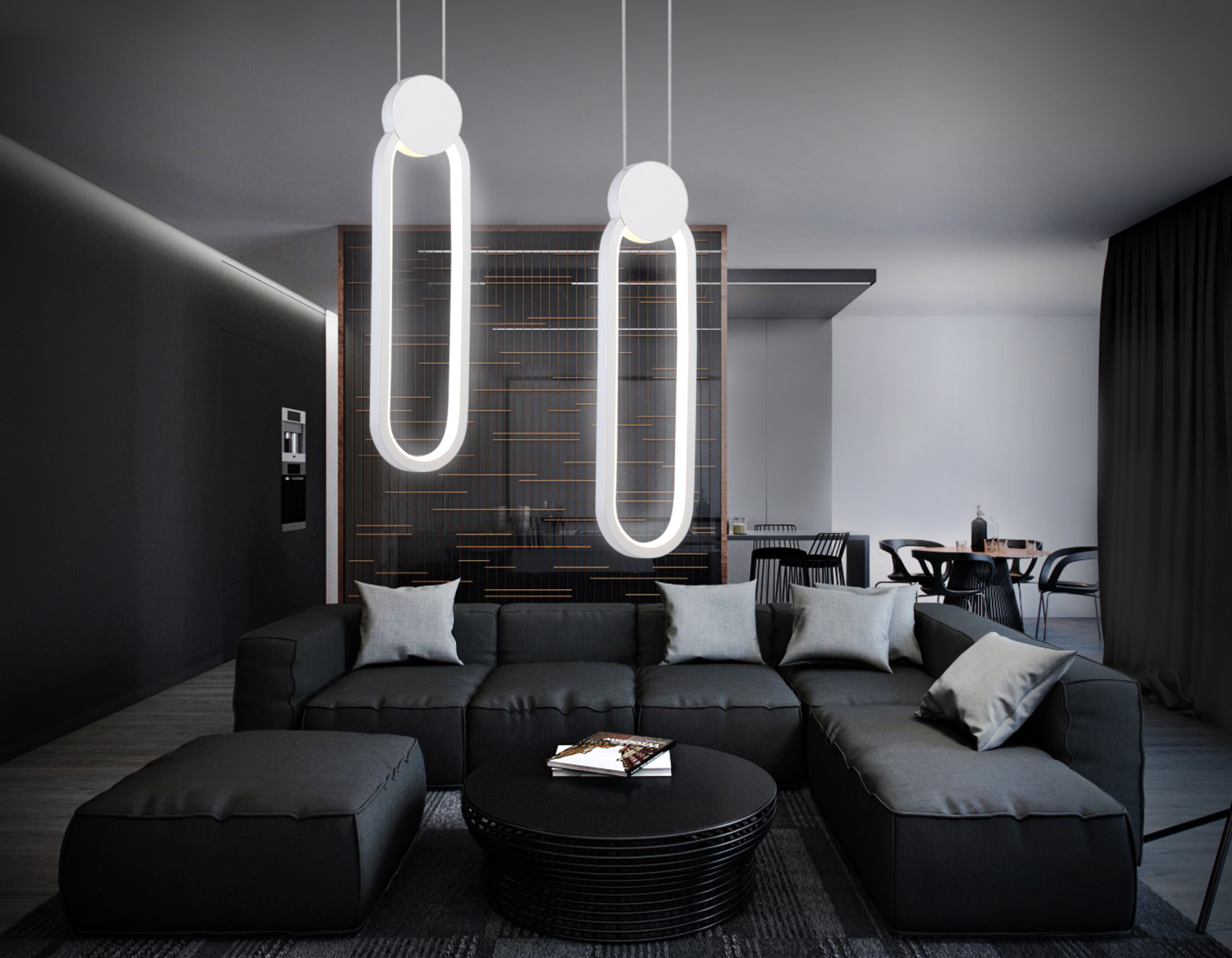 Подвесной светодиодный светильник FL5260 WH белый 12W 4200K 100*20*1200 (без ПДУ) Ambrella Light 9