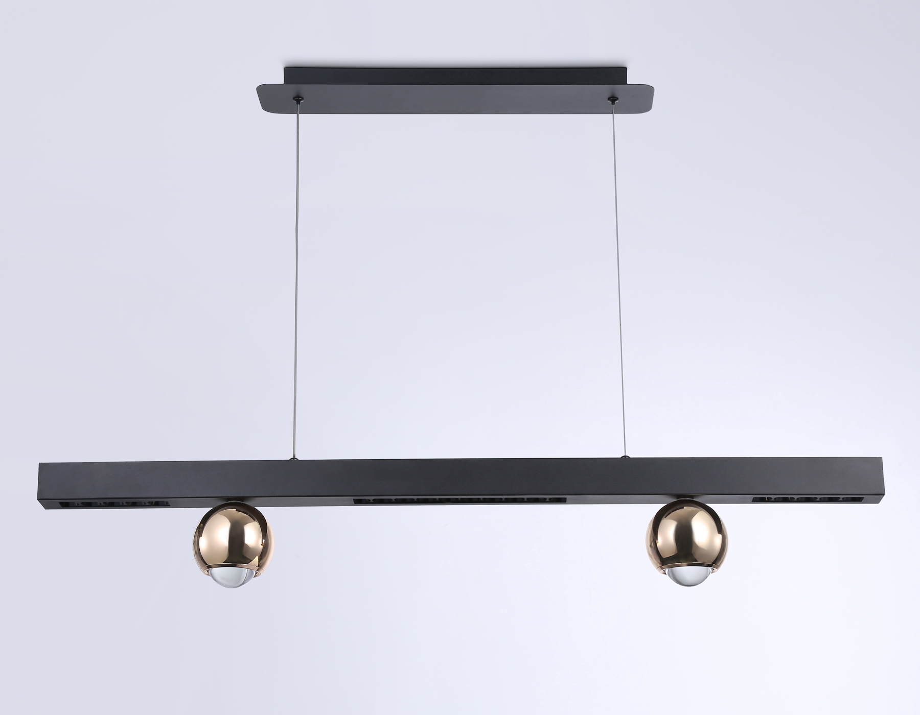 Подвесной светодиодный светильник FL5956 BK/GD черный/золото 4200K 18W 1000*70*1200 (Без ПДУ) Ambrella Light 10