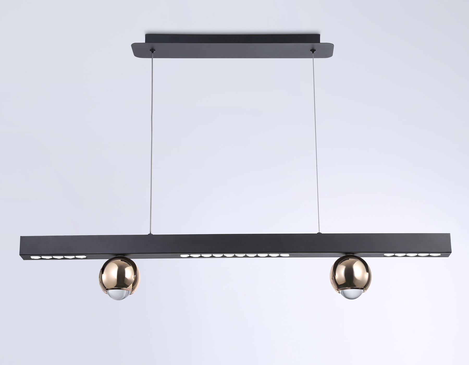 Подвесной светодиодный светильник FL5956 BK/GD черный/золото 4200K 18W 1000*70*1200 (Без ПДУ) Ambrella Light 9