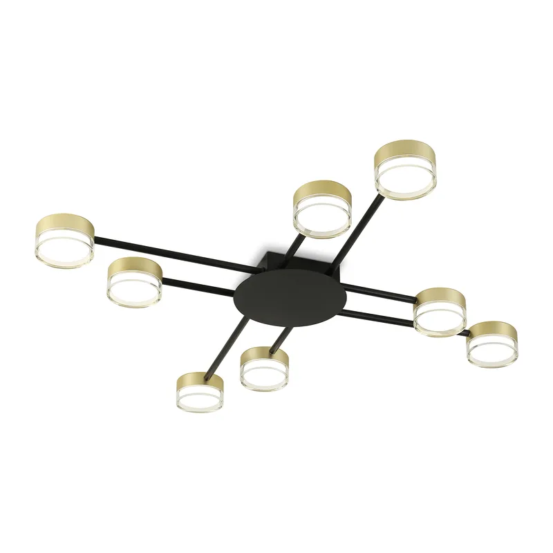 Потолочный светильник GX53*8 FL71507/8 BK/GD черный/золото GX53/8 830*830*62 Ambrella Light