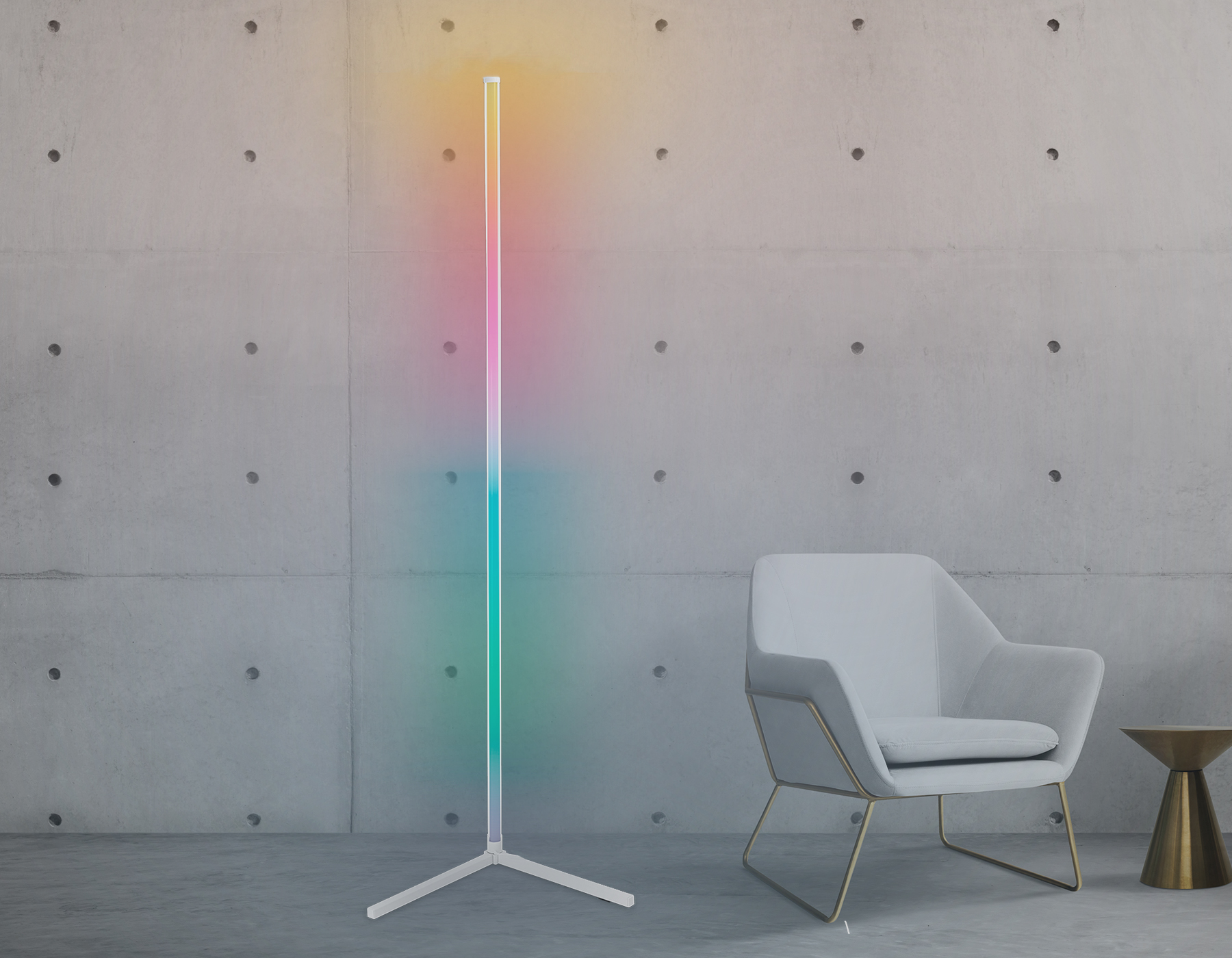 Светильник светодиодный напольный RGB с пультом FL8025 WH белый LED 20W RGB D32*1650 (ПДУ РАДИО 2.4G) Ambrella Light 23