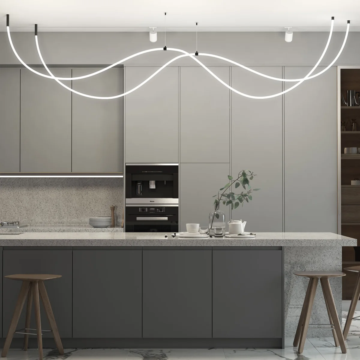 Подвесной трос для круглого гибкого неона Full light черный 2 м FL 2830 черный Elektrostandard 3