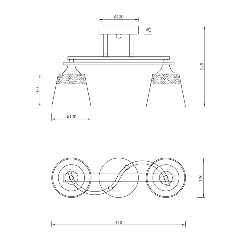 Люстра FR5156PL-02WG Бинокль E27x2 Freya 12