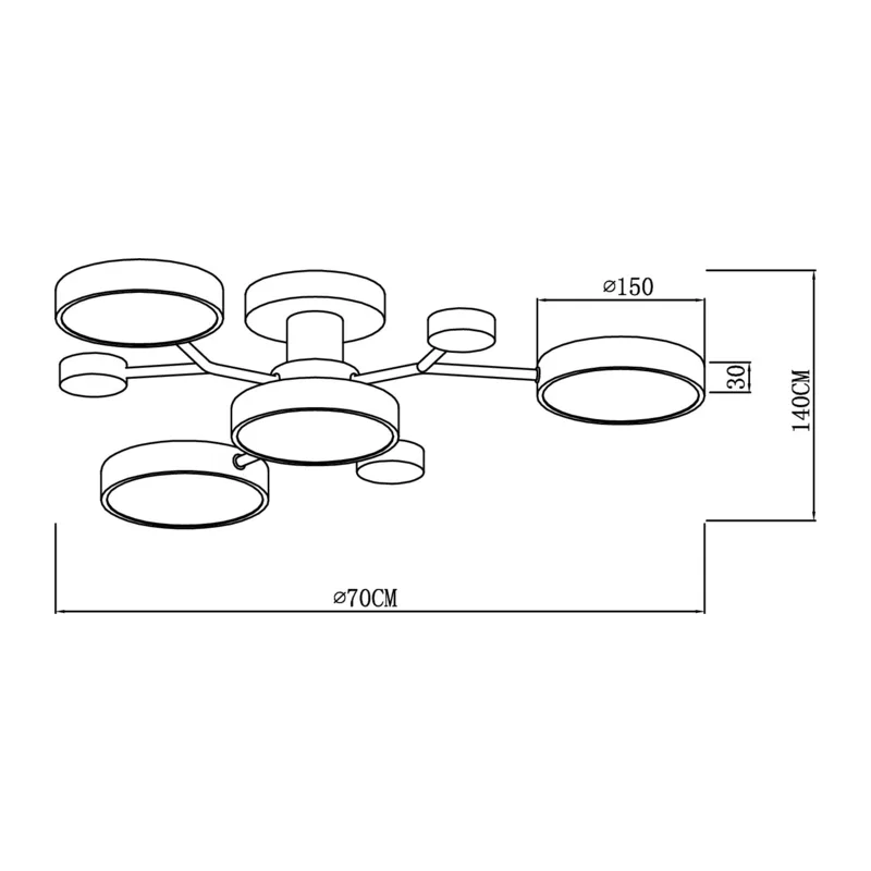 Потолочный светильник FR6119CL-L48W Корона / Crown 44 Вт LED Freya 2