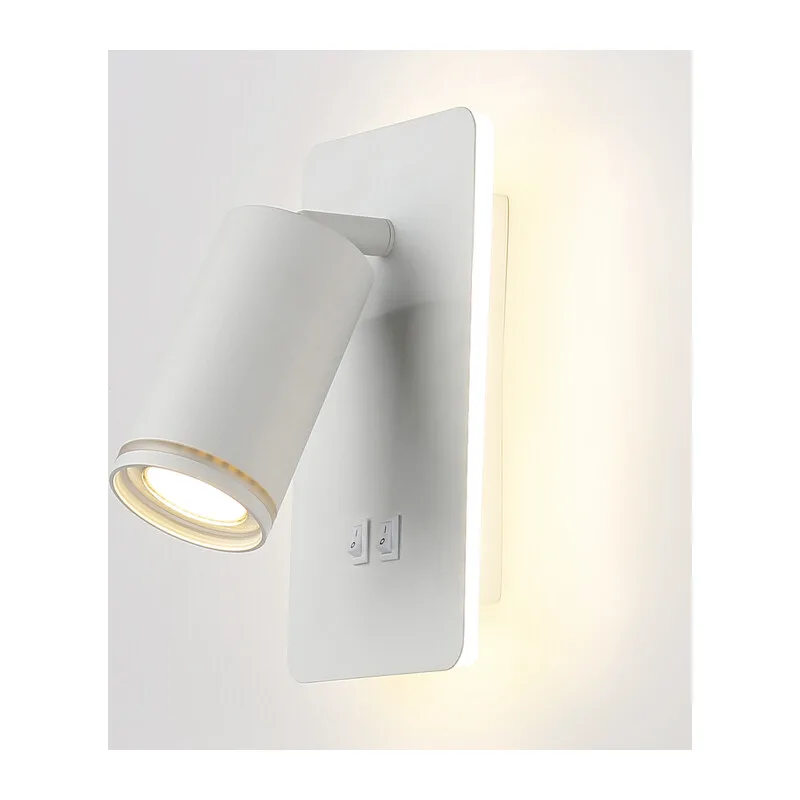 Настенный светильник с выключателем FW2465 WH белый GU10 max 12W+LED 4200K 9W 185*105*150 Ambrella Light 9