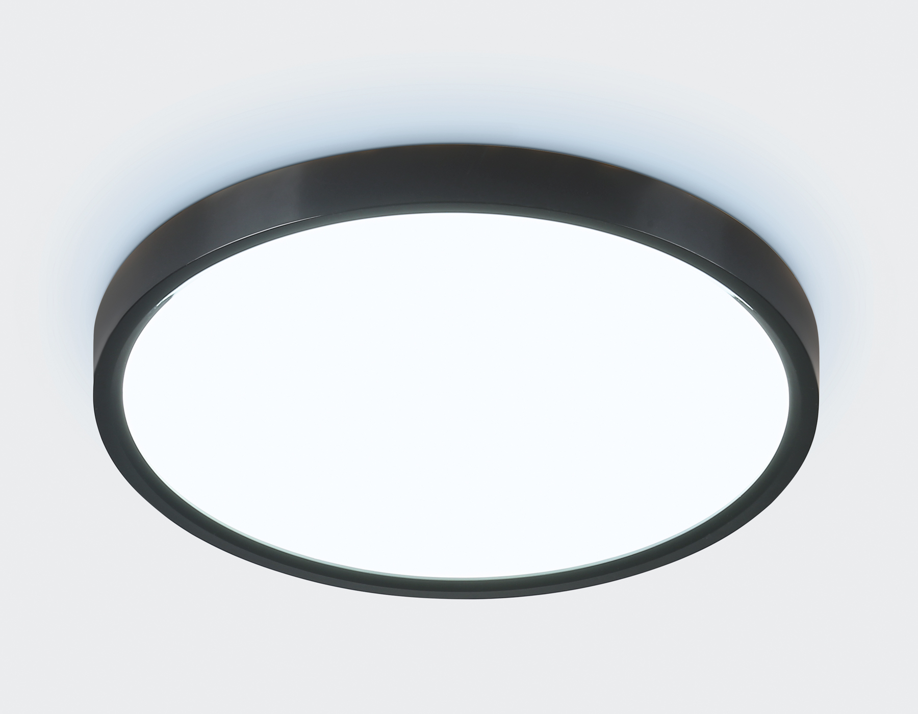 Потолочный светодиодный светильник с подсветкой FZ3050 BK черный IP44 24W+10W 6400+6400К D300*40 (Без ПДУ) Ambrella Light 12