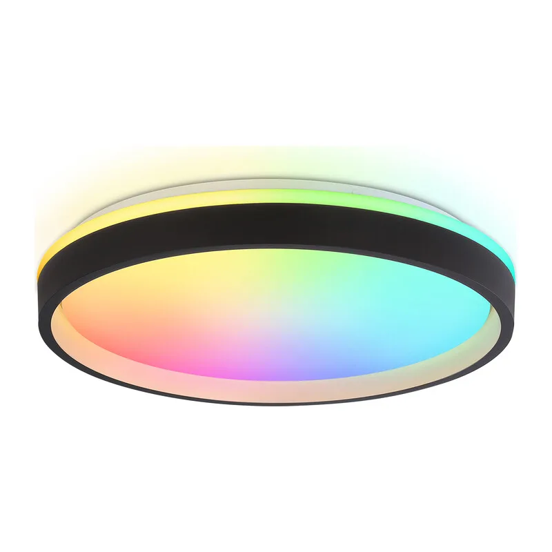 Потолочный светодиодный светильник с пультом 3000K-6400K+RGB 66Вт FZ610 BK/GD черный/золото IP20 66W 3000K-6500K+RGB D490*85 (ПДУ ИК) Ambrella Light 9