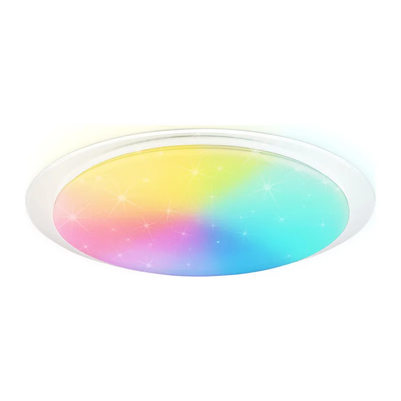 Потолочный светодиодный светильник с пультом 3000K-6400K+RGB 60Вт FZ780 WH белый IP20 60W 3000-6500K+RGB 570*55 (ПДУ ИК) Ambrella Light 9