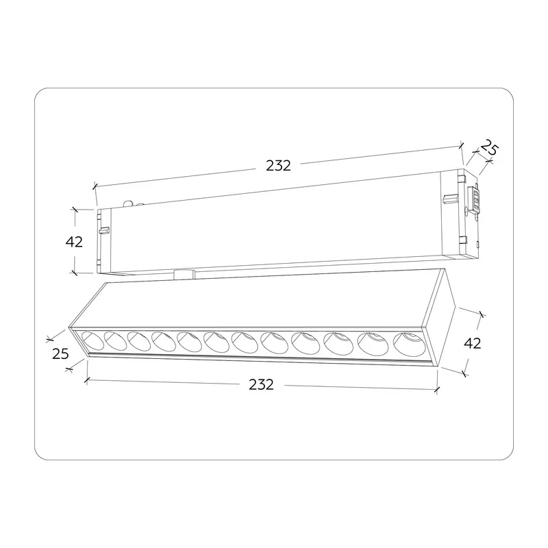 Трековый линейный светильник с памятью Switch-3CCT 3000K-6000K 12Вт 24° GL1341 WH белый IP20 12W 3000K-6400K 220V 24° 232*25*112 (Без ПДУ) Ambrella Light 3