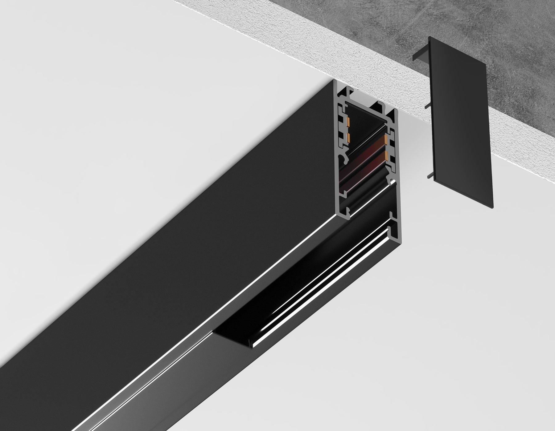 Шинопровод 2м накладной/подвесной Magnetic standard 48V 10mm GL1915 BK черный IP20 48V 2000*21*43 Ambrella Light 10
