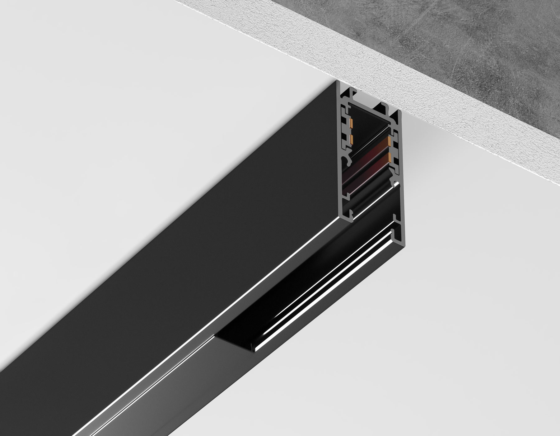 Шинопровод 2м накладной/подвесной Magnetic standard 48V 10mm GL1915 BK черный IP20 48V 2000*21*43 Ambrella Light 8